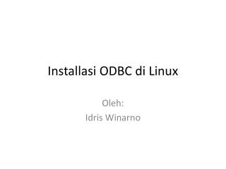 Installasi ODBC di Linux