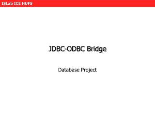 JDBC-ODBC Bridge