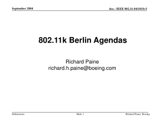 802.11k Berlin Agendas