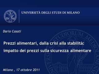 Prezzi alimentari, dalla crisi alla stabilità: impatto dei prezzi sulla sicurezza 	alimentare
