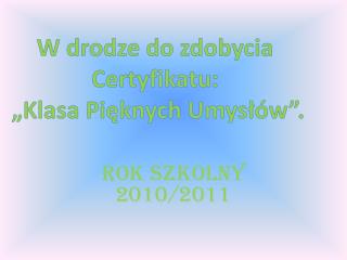 Rok szkolny 2010/2011