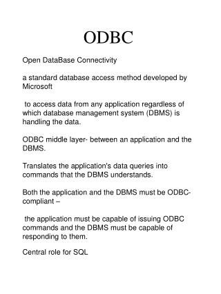 ODBC