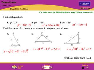 Tangent Lines