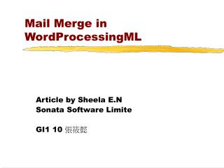 Mail Merge in WordProcessingML