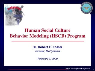 Human Social Culture Behavior Modeling (HSCB) Program