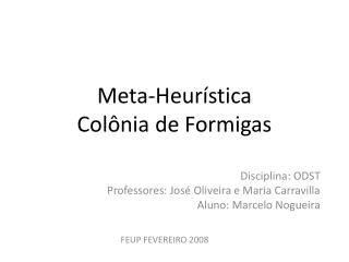 Meta-Heurística Colônia de Formigas