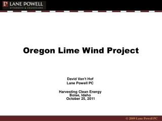 Oregon Lime Wind Project