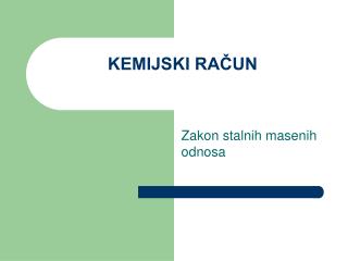 KEMIJSKI RAČUN