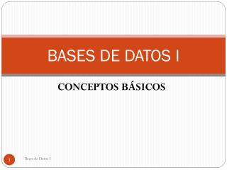 BASES DE DATOS I