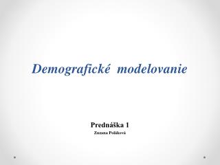 Demografické modelovanie