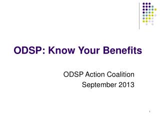odsp benefits know