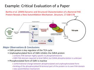 Example: Critical Evaluation of a Paper
