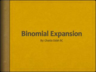 Binomial Expansion