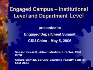 Engaged Campus – Institutional Level and Department Level