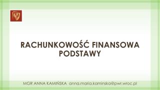 RACHUNKOWOŚĆ FINANSOWA PODSTAWY