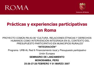 Prácticas y experiencias participativas en Roma
