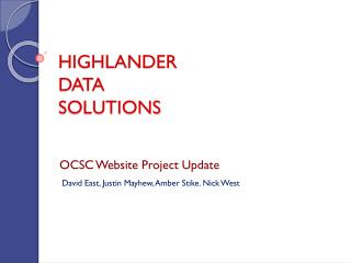 HIGHLANDER DATA SOLUTIONS