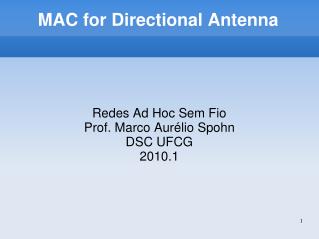 MAC for Directional Antenna