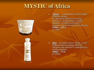 MYSTIC of Africa