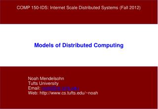 Models of Distributed Computing