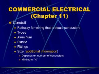 COMMERCIAL ELECTRICAL (Chapter 11)