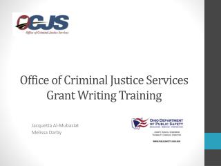 Office of Criminal Justice Services Grant Writing Training