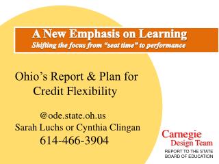 Ohio’s Report &amp; Plan for Credit Flexibility 	 @ode.state.oh