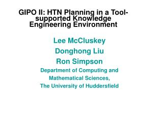 GIPO II: HTN Planning in a Tool-supported Knowledge Engineering Environment