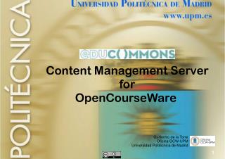 Content Management Server for OpenCourseWare
