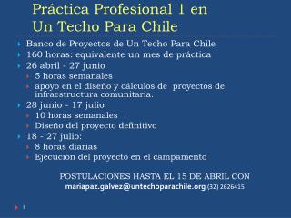 Práctica Profesional 1 en Un Techo Para Chile