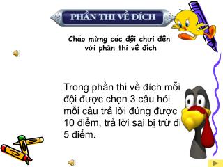 Chào mừng các đội chơi đến với phần thi về đích