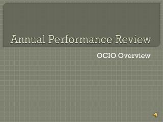 Annual Performance Review