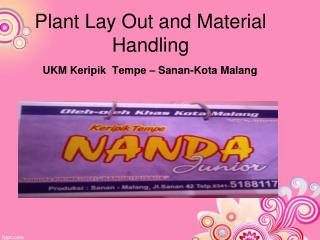 Plant Lay Out and Material Handling