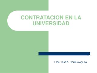 CONTRATACION EN LA UNIVERSIDAD