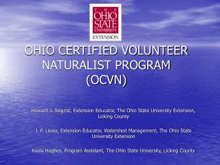 OHIO CERTIFIED VOLUNTEER NATURALIST PROGRAM (OCVN)