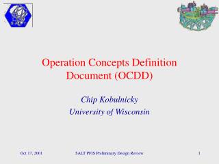 Operation Concepts Definition Document (OCDD)