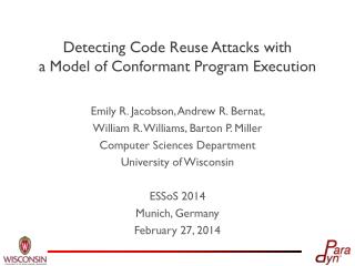 Detecting Code Reuse Attacks with a Model of Conformant Program Execution