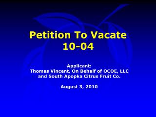 Petition To Vacate 10-04