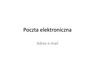 Poczta elektroniczna