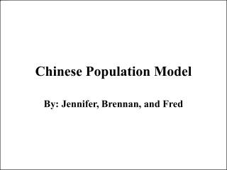 Chinese Population Model