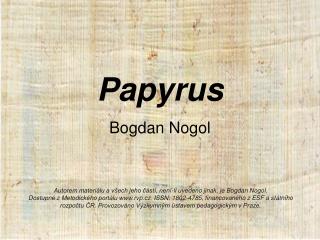 Papyrus Bogdan Nogol