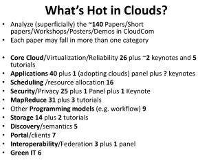 What’s Hot in Clouds?