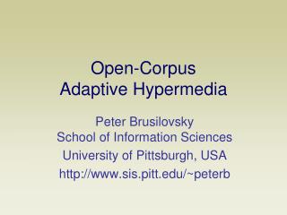 Open-Corpus Adaptive Hypermedia