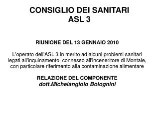 CONSIGLIO DEI SANITARI ASL 3