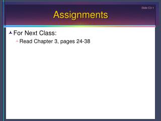 Assignments