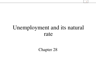 Unemployment and its natural rate