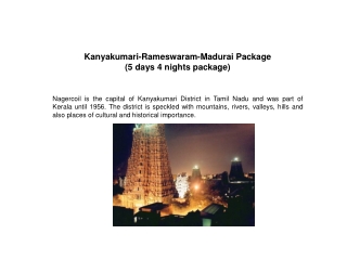 Kanyakumari-Rameswaram-Madurai Package