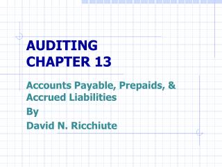 AUDITING CHAPTER 13