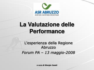 La Valutazione delle Performance