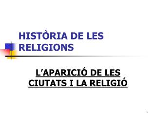 HISTÒRIA DE LES RELIGIONS